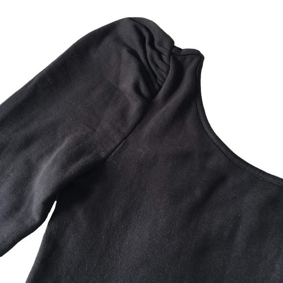 Anthropologie Bishop + Young One Shoulder Sweatshirt Black Large - Picture 4 of 12